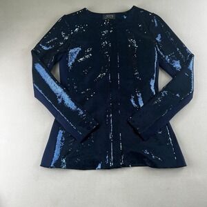 Gray Aspen Blue Beaded Sequin Long Sleeves Short Size 4 Wedding Formal